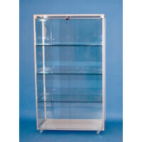 Alumínium keretes üveg vitrin, 1000x500x1800 mm, lábazattal vagy kerékkel