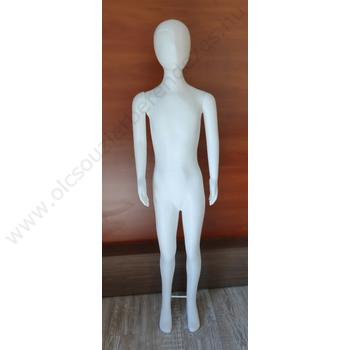 UFO fejű, GYERMEK kirakati baba, FEHÉR PVC, 114 cm magas hajlított karokkal