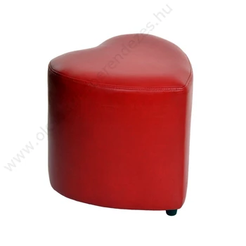 Puff, ülőke boltba, próbafülkébe, szív alakú, PIROS