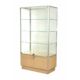 Alumínium keretes üveg vitrin tárolóval, 1000x450x1850 mm, görgővel vagy lábazattal, világítással
