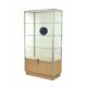 Alumínium keretes üveg vitrin tárolóval, 1000x500x1950 mm, lábazattal vagy kerékkel